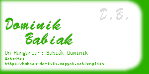 dominik babiak business card